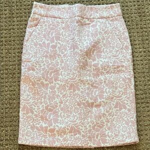 Old Navy Pink Floral Jacquard Pencil Skirt